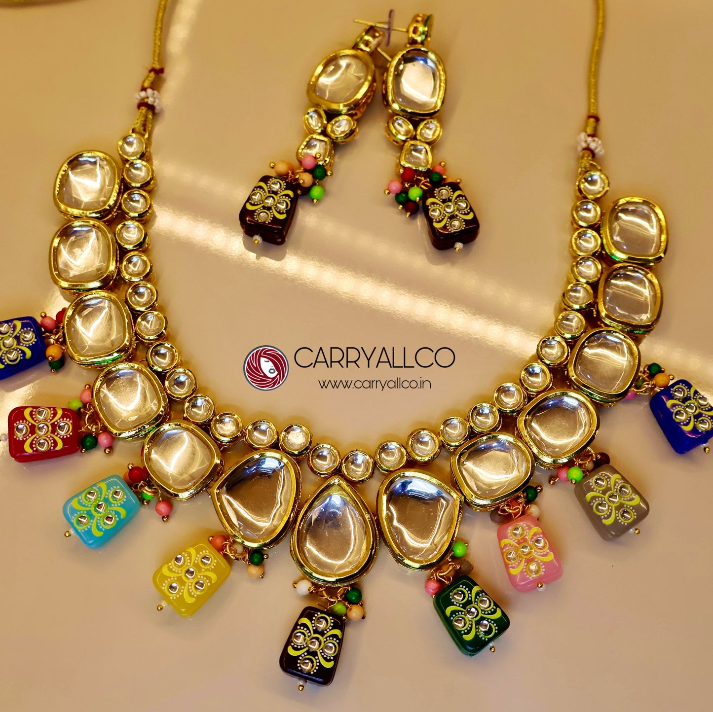 Carryallco Multicolor Kundan Necklace