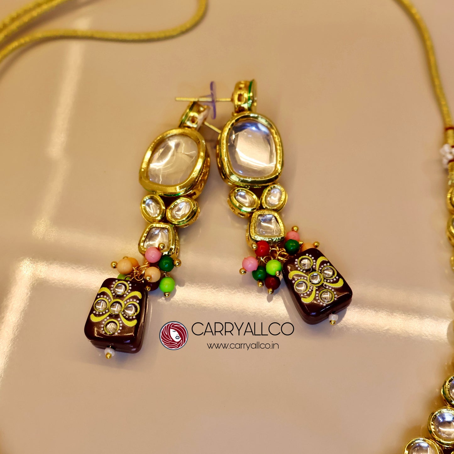 Carryallco Multicolor Kundan Necklace