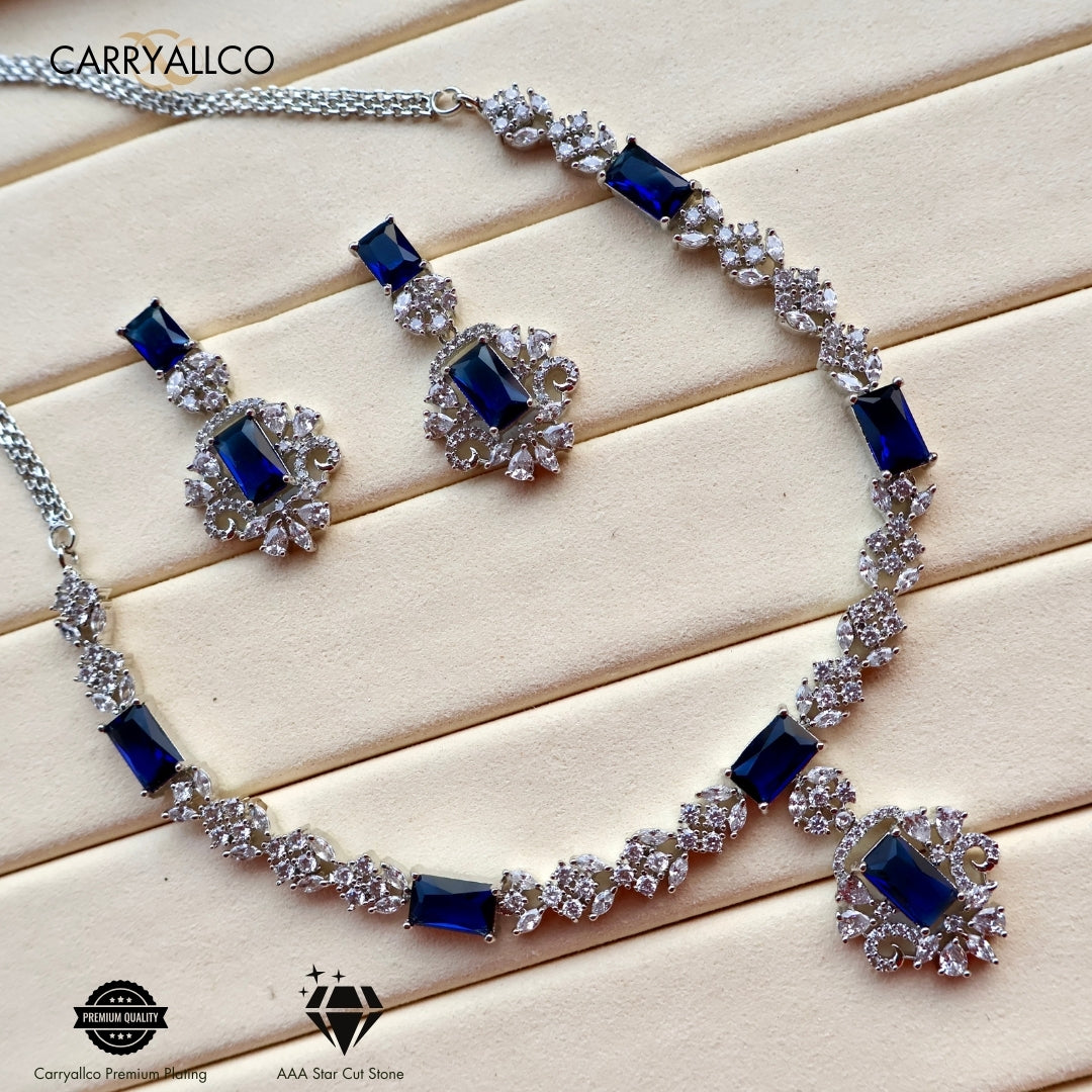 Carryallco Crystal Grace American Diamond Necklace Set