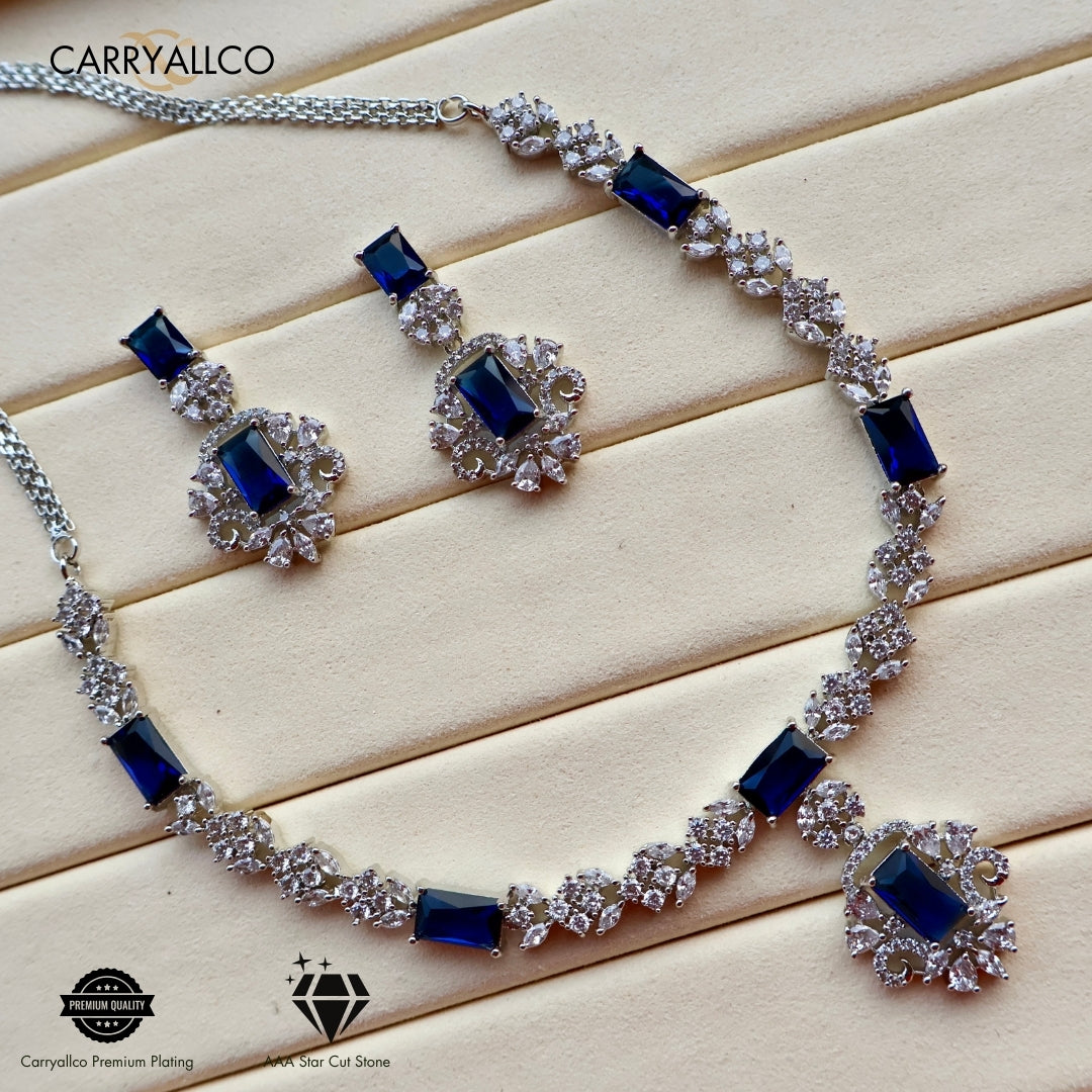 Carryallco Crystal Grace American Diamond Necklace Set