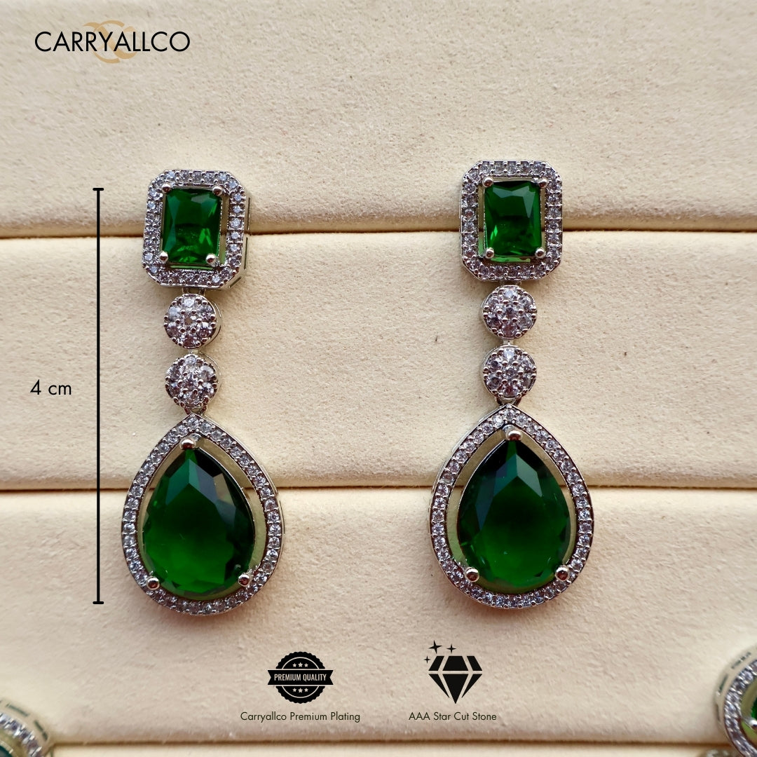 Carryallco Grace Teardrop American Diamond Necklace Set