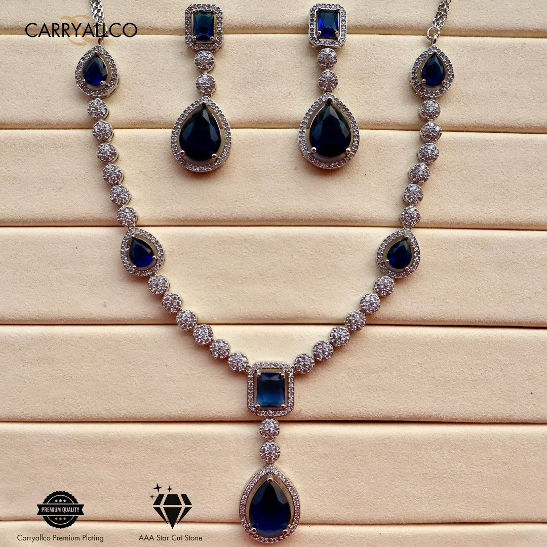 Carryallco Royal Gleam American Diamond Necklace Set