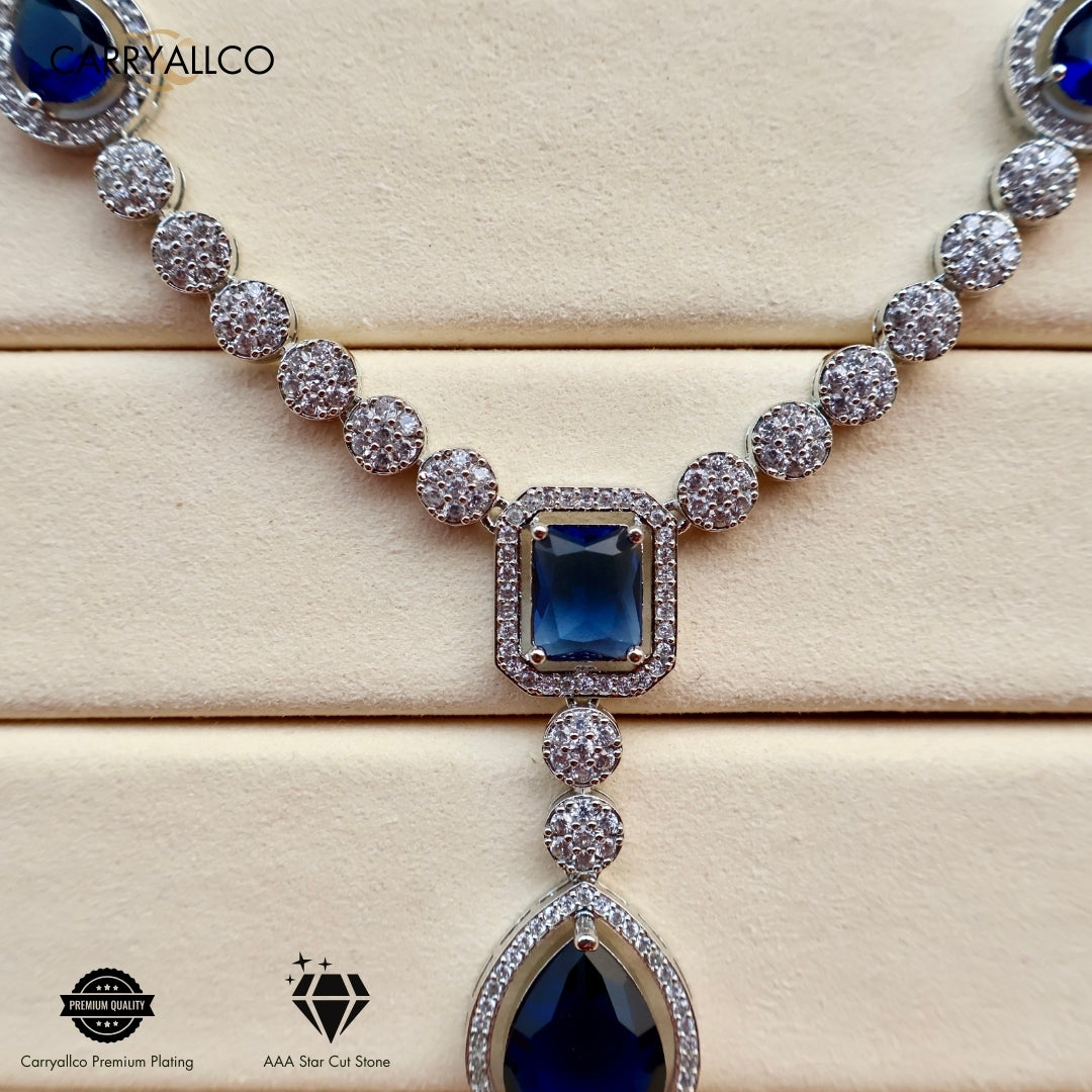 Carryallco Royal Gleam American Diamond Necklace Set