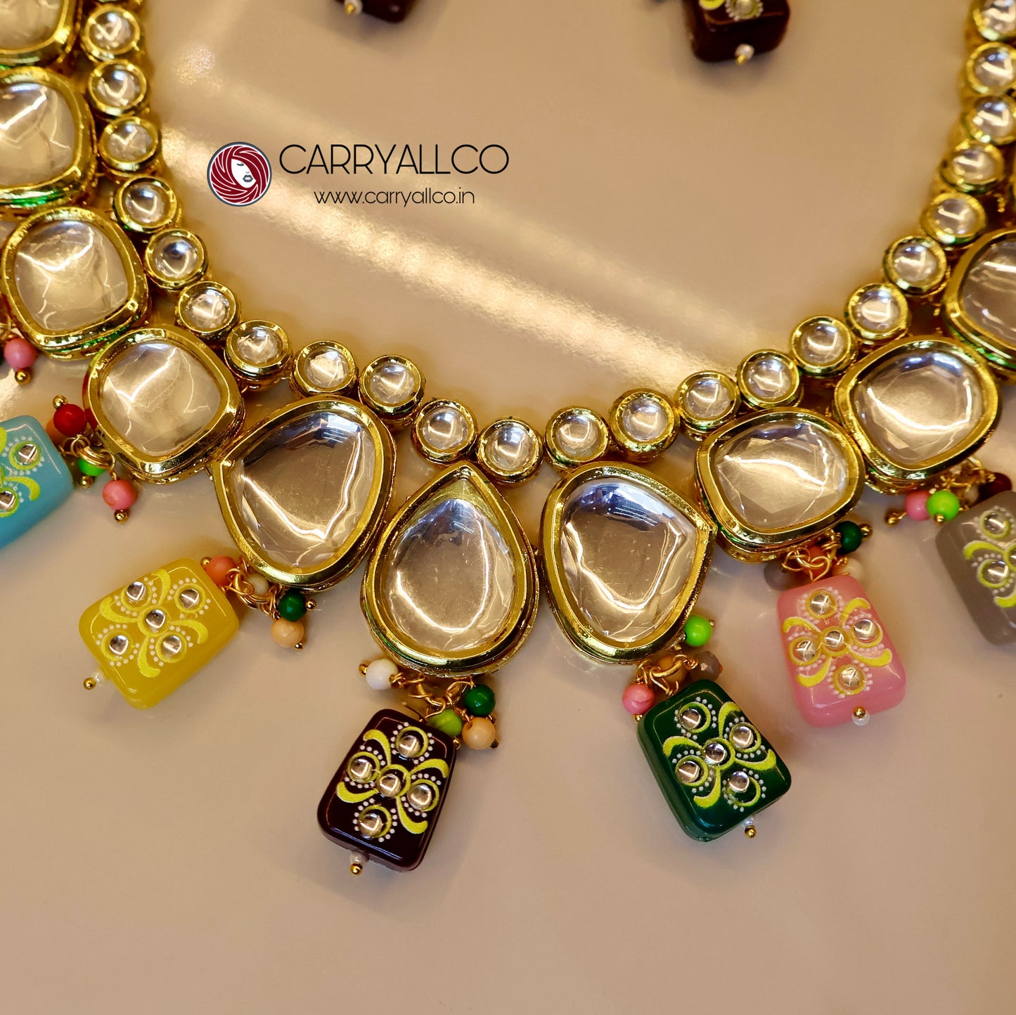 Carryallco Multicolor Kundan Necklace