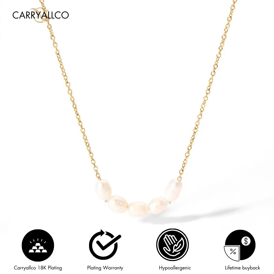 Dainty 18K Gold Plated Freshwater Pearl Necklace