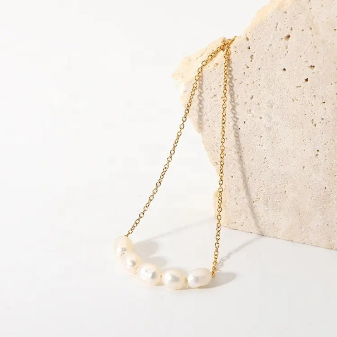 Dainty 18K Gold Plated Freshwater Pearl Necklace