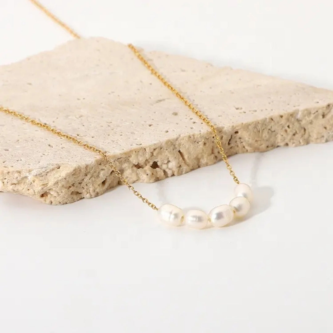 Dainty 18K Gold Plated Freshwater Pearl Necklace