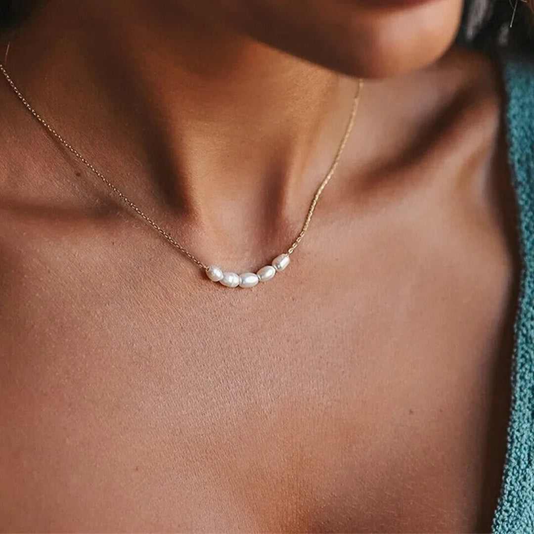 Dainty 18K Gold Plated Freshwater Pearl Necklace