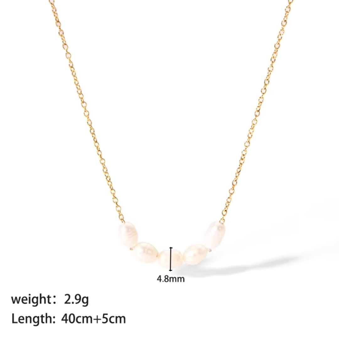 Dainty 18K Gold Plated Freshwater Pearl Necklace