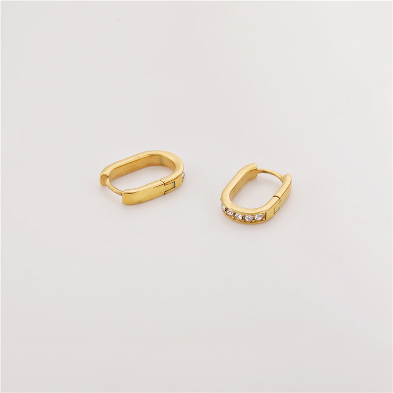 Dainty Zircon Hoop Earrings – 18K Gold Plated