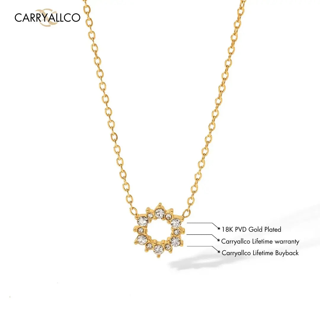 Dainty Brilliant Cut Pendant Necklace – 18K Gold Plated