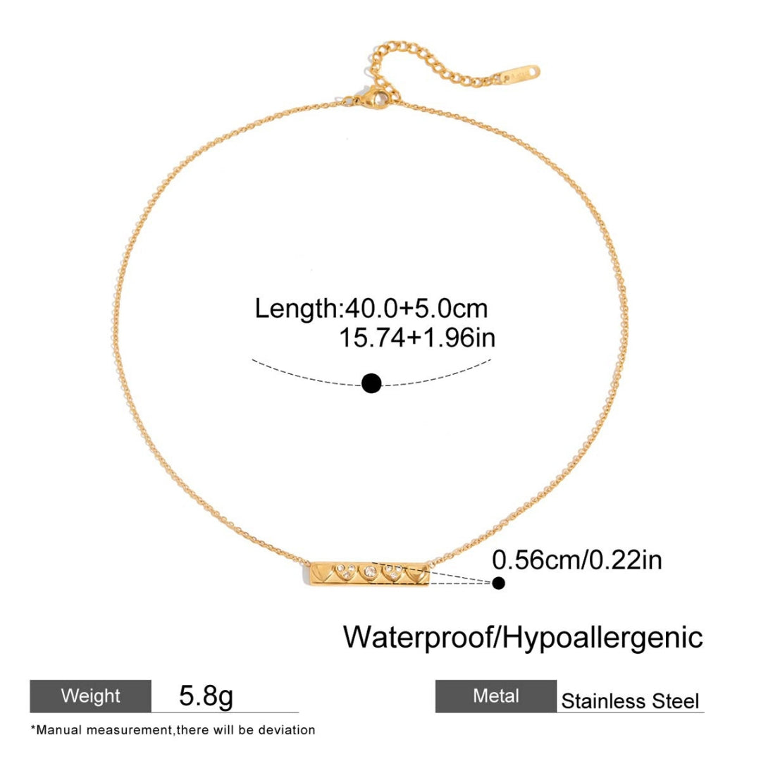 Demi Fine 18K Gold Plated White Zircon Heart Pendant Necklace