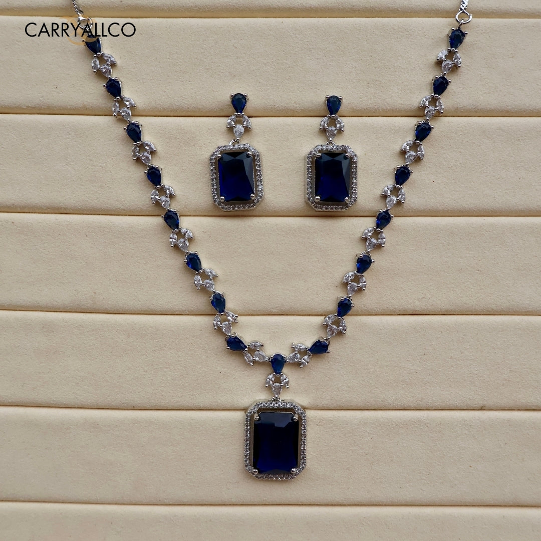 Midnight Majesty American Diamond Necklace Set