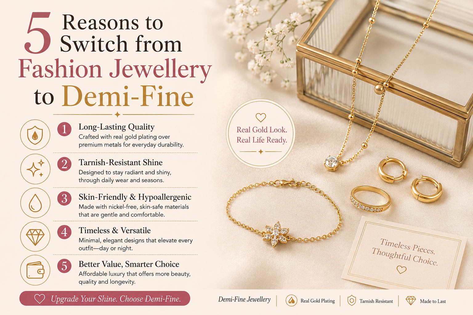 Fine Jewellery vs Demi-Fine Jewellery: What's the Difference? | Carryallco