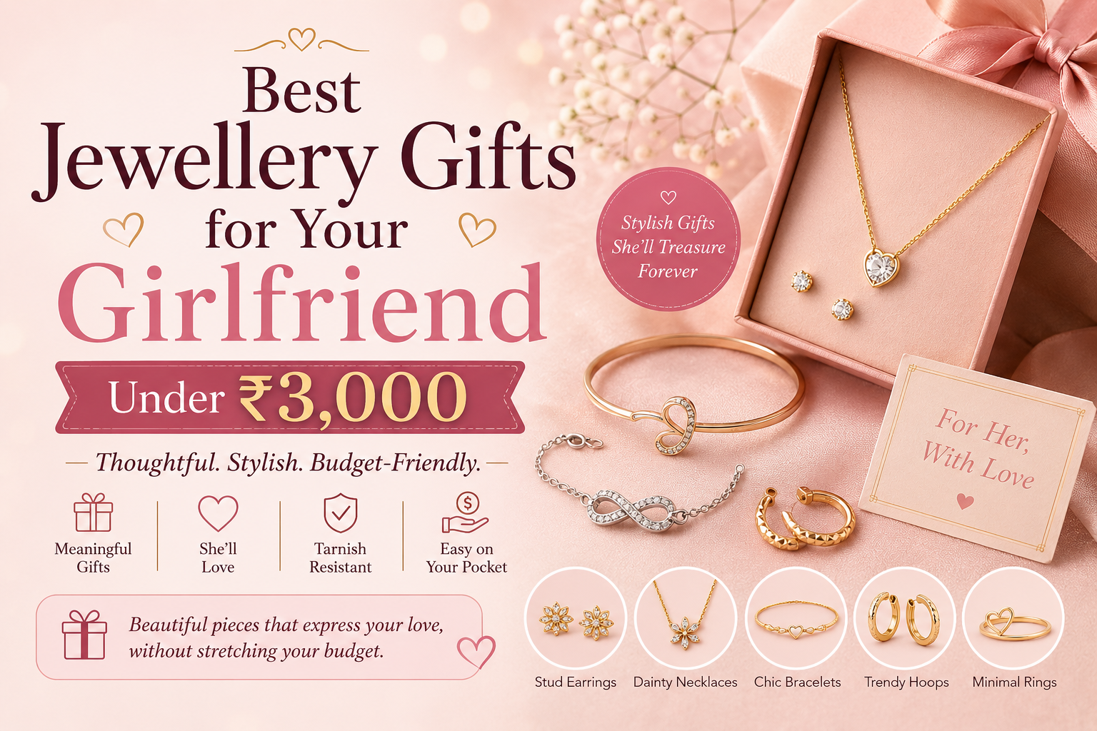 Best Jewellery Gifts for Girlfriend Under Rs 3000 – Gold Jewellery India | Carryallco