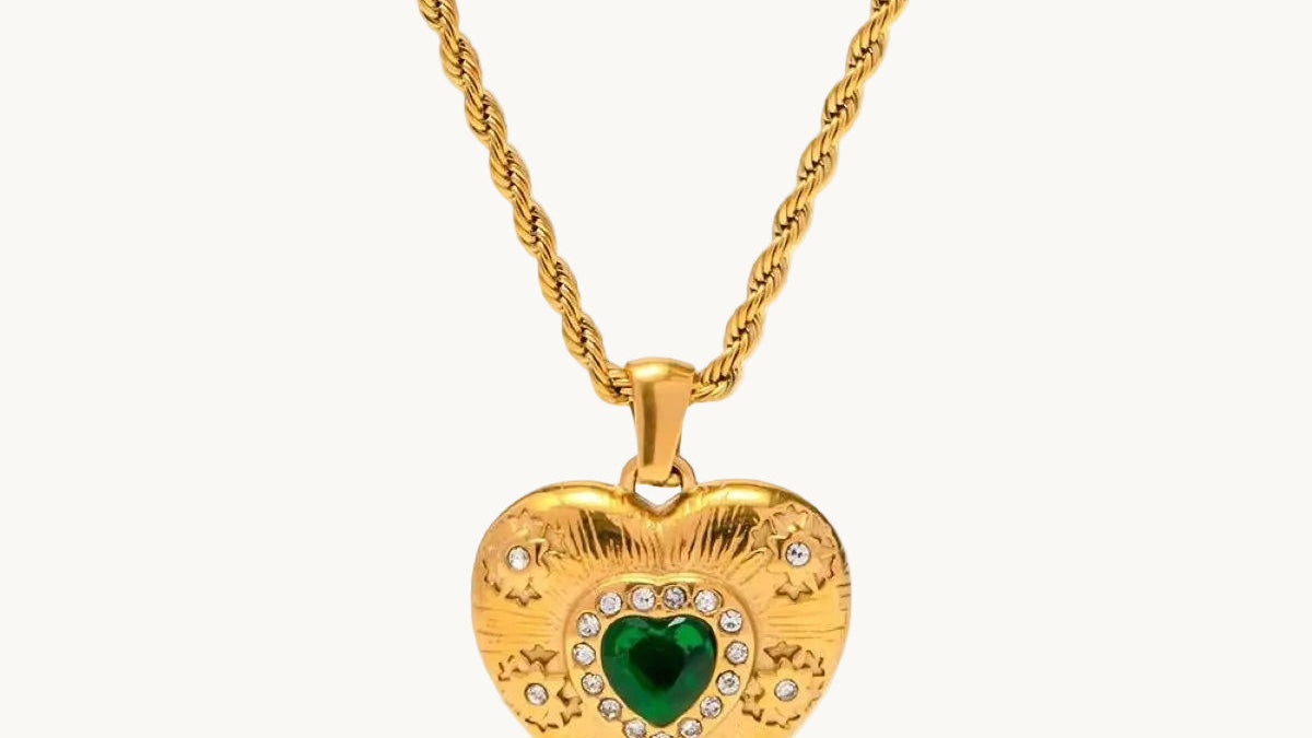 Emerald Heart Pendant Necklace