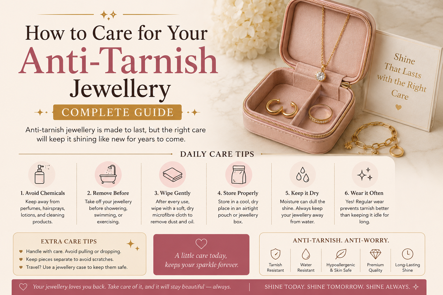 How to care for your 18K gold-plated jewellery – anti-tarnish care guide | Carryallco