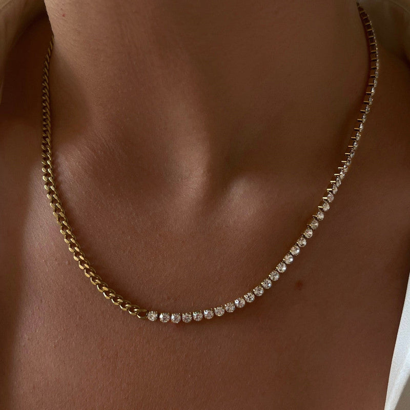 women wearing demi fine necklace