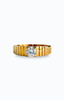 Croissant White Stone Ring