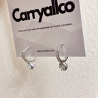 925 Sterling Silver Round Solitaire Hoop Earrings | Brilliant Cut Stone