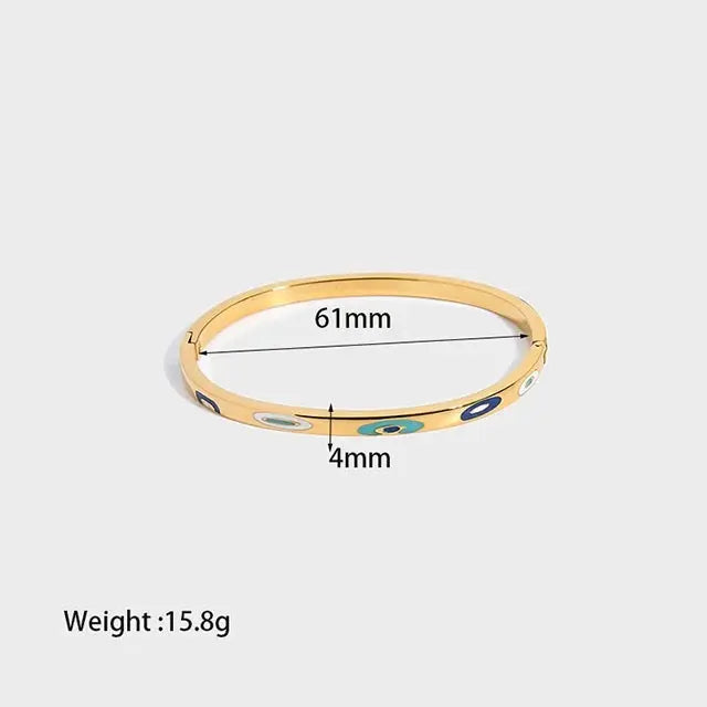 Carryallco 14K Gold Plated Demi-fine Blue Turkish Evil Eye Bracelet