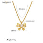Carryallco 18K Gold Plated Aurora Pearl Bow Pendant