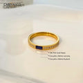 18K Gold-Plated Blue Zircon Half-Circle Ring Carryallco