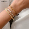 18K Gold-Plated Brilliant Cut Stone Titanium Steel Bracelet Carryallco