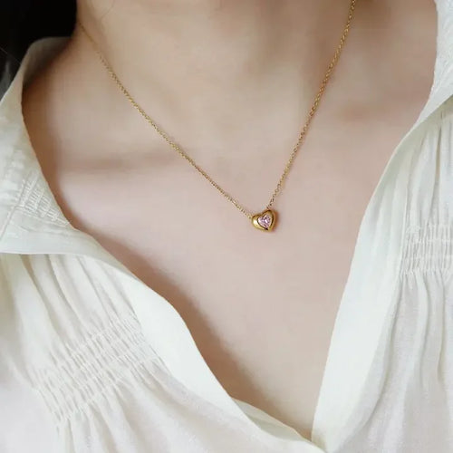 18K Gold Plated Celestial Heart Sparkle Pendant – Demi-Fine