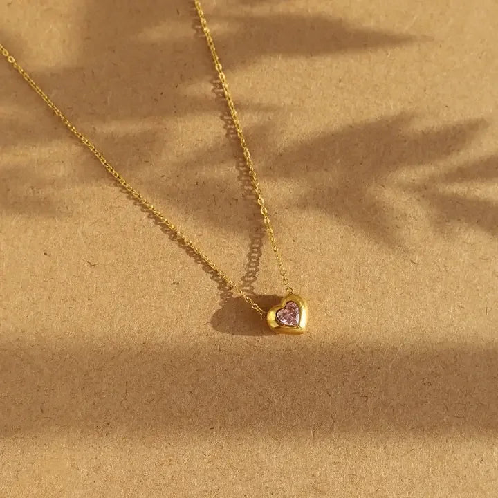18K Gold Plated Celestial Heart Sparkle Pendant – Demi-Fine