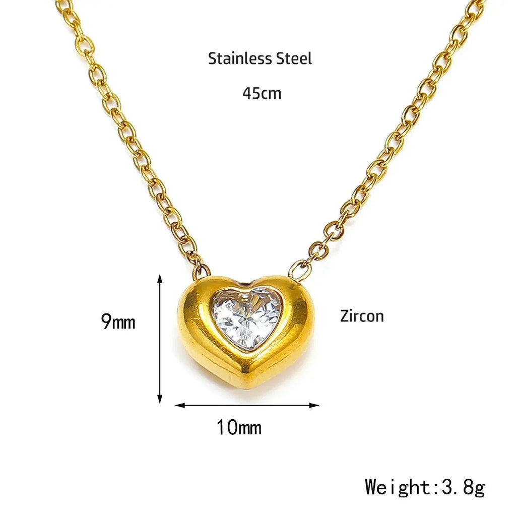 18K Gold Plated Celestial Heart Sparkle Pendant – Demi-Fine
