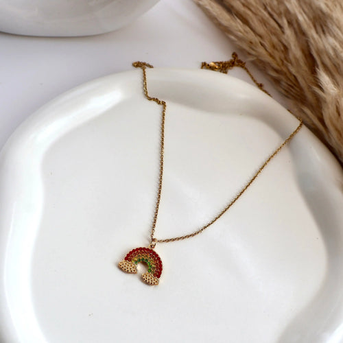 18K Gold Plated Celestial Rainbow Necklace – Demi-Fine