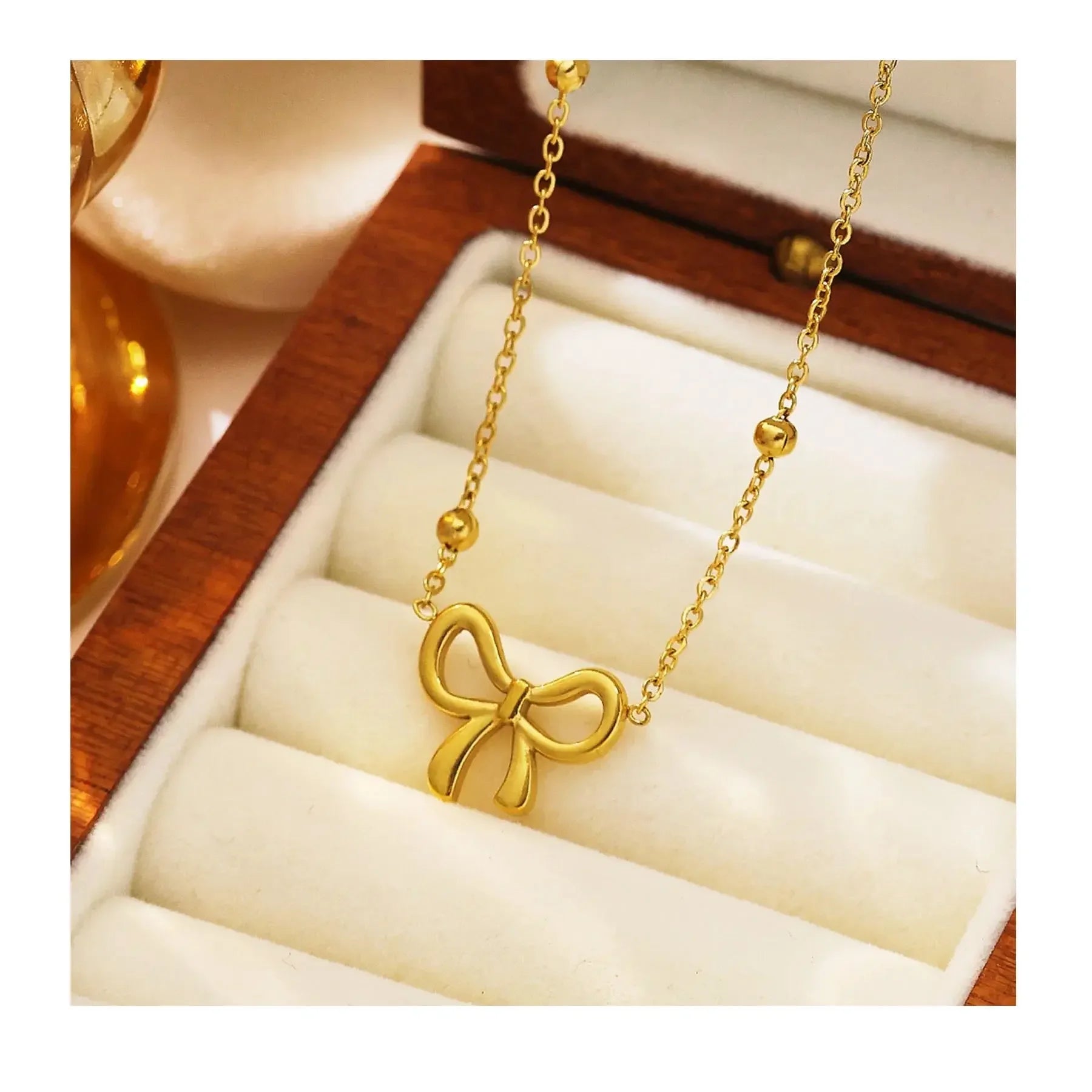 18K Gold Plated Charming Bowknot Necklace – Demi-Fine