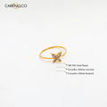 18K Gold-Plated Dainty Butterfly Zirconia Ring Carryallco
