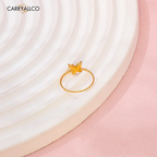 18K Gold-Plated Dainty Butterfly Zirconia Ring Carryallco