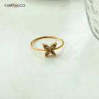 18K Gold-Plated Dainty Butterfly Zirconia Ring Carryallco