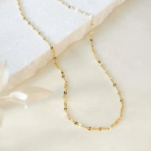 18K Gold Plated Dainty Twisted Minimalist Chain – Demi-Fine