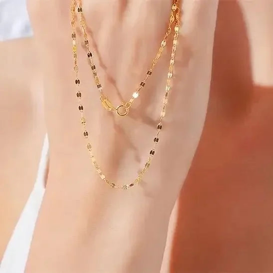 18K Gold Plated Dainty Twisted Minimalist Chain – Demi-Fine