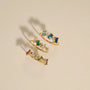18K Gold Plated Green Stone Square Ring Set - CARRYALLCO