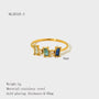18K Gold Plated Green Stone Square Ring Set - CARRYALLCO