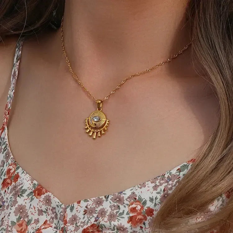 18K Gold Plated Guardian Eye Pendant Necklace – Demi-Fine