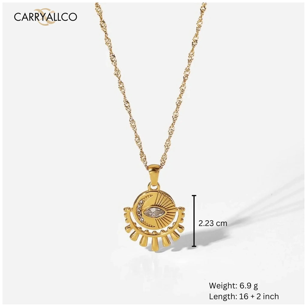 18K Gold Plated Guardian Eye Pendant Necklace – Demi-Fine