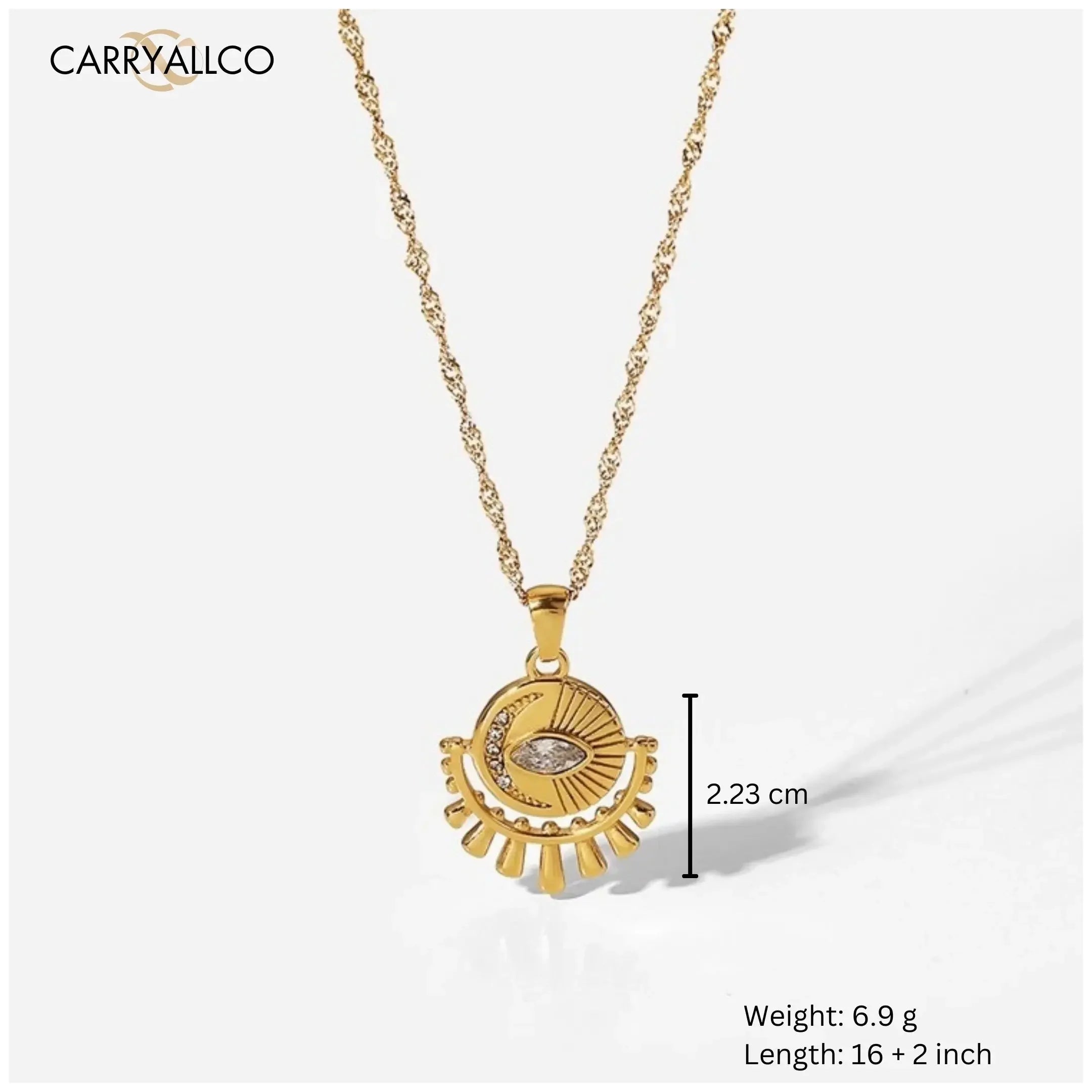 18K Gold Plated Guardian Eye Pendant Necklace – Demi-Fine