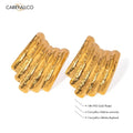 18K Gold Plated Hammered Texture Earrings