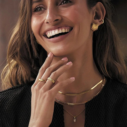 18K Gold Plated Hammered Texture Earrings