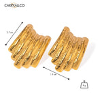 18K Gold Plated Hammered Texture Earrings