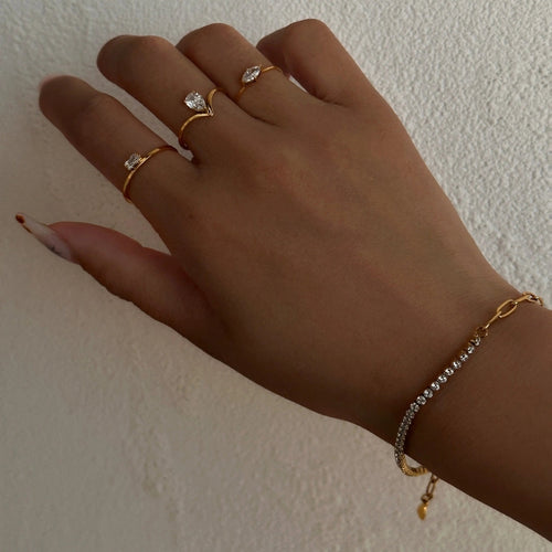 18K Gold Plated Moissanite Zircon Ring Carryallco