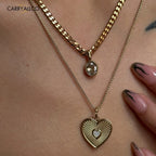 18K Gold Plated Oval Brilliant Cut Stone Pendant Necklace
