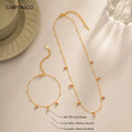 18K Gold Plated Pink Stone Bracelet & Dainty Necklace Set
