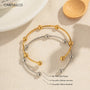 Carryallco 18K Gold Plated Round Ball Open Bangle